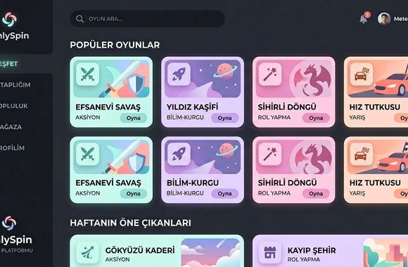OnlySpin platformunun kullanıcı dostu arayüz tasarımı ve oyun kategorileri
