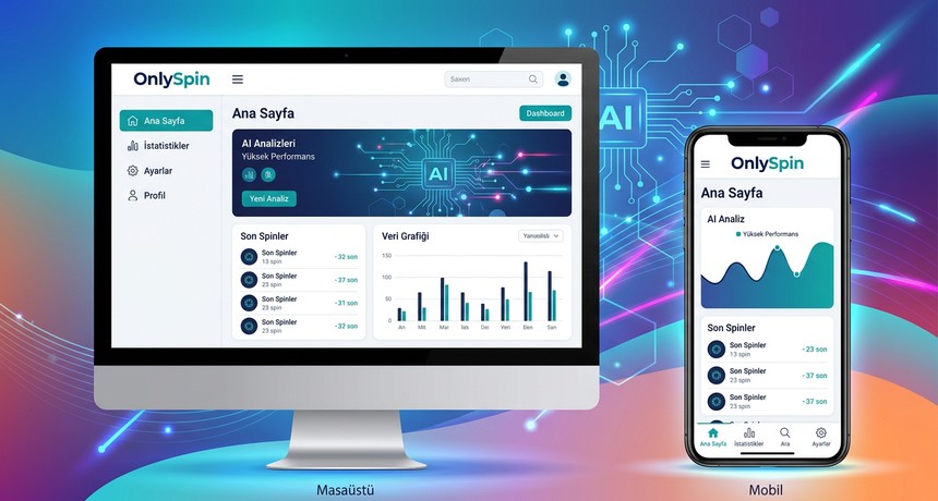 OnlySpin platformunun masaüstü ve mobil cihazlarda genel görünümü ve deneyim bütünlüğü